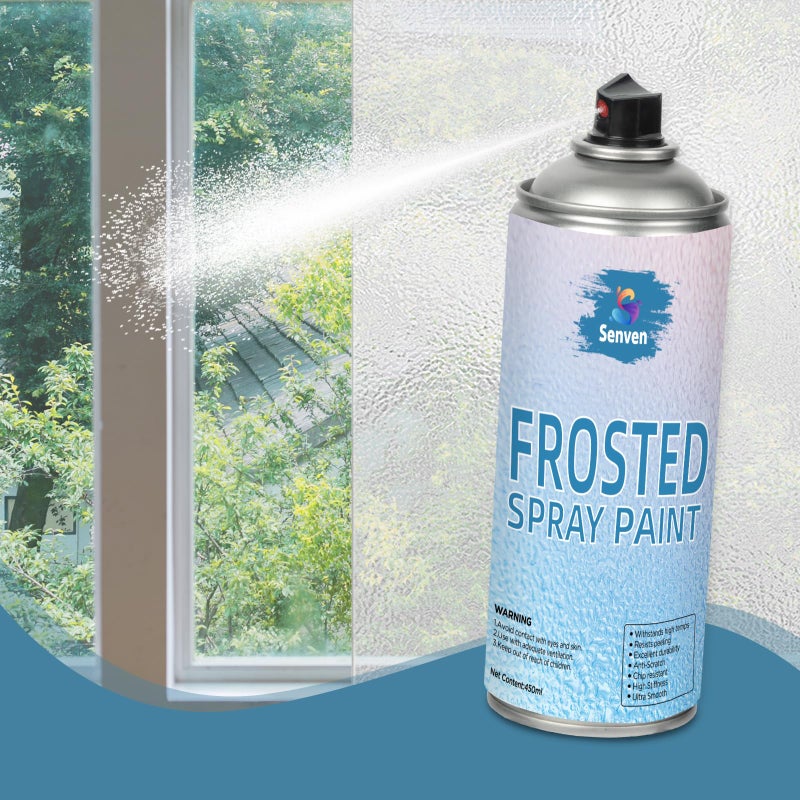 SENVEN Glass Frosted Spray Paint Translucent 16oz, Frosted Paint for Windows Privacy Glass Frosting for Home Bathroom Door Kitchen and Office Window Frosting, Peep-Proof & UV Blocking Anti-Glare - Image 1